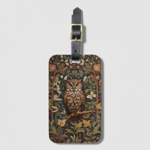 Majestueuze Great Horned Owl Forest Bagagelabel
