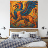 Majestueuze Griffioen van het Oude Griekenland Canvas Afdruk (Insitu (Slaapkamer))