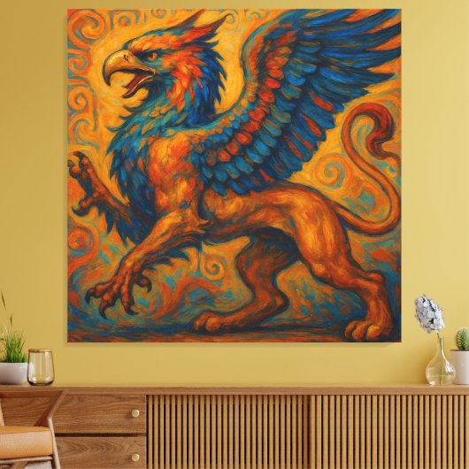 Majestueuze Griffioen van het Oude Griekenland Canvas Afdruk (Insitu (Woonkamer))