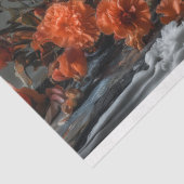 Majestueuze grijze zwaan met kroon bloemen decoupa tissuepapier (Detail)