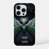 Majestueuze groene en witte feniks vogel
