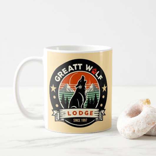 Majestueuze Grote Wolf Spirit - Natuur Wilderness  Koffiemok (Met donut)