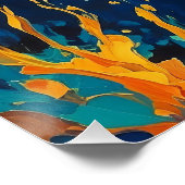 Majestueuze haai onder water levendig schilderij F Perfect Poster (Hoek)