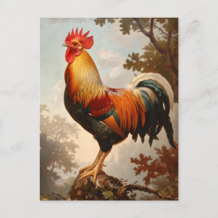 Majestueuze Haan Posing in een weelderig natuurlij Briefkaart
