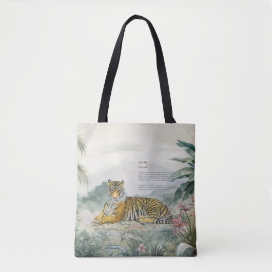 Majestueuze handgeschilderde koninklijke Bengaalse Tote Bag (Voorkant)