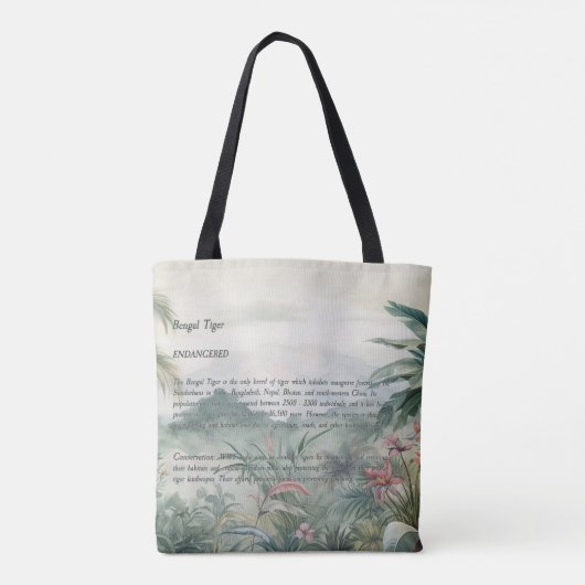 Majestueuze handgeschilderde koninklijke Bengaalse Tote Bag (Achterkant)