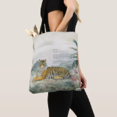 Majestueuze handgeschilderde koninklijke Bengaalse Tote Bag (Dichtbij)