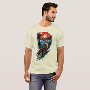 Majestueuze Havik Berg Zonsondergang Grafisch T-shirt