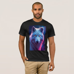Majestueuze Hemelwitte Wolf met Gloeiende Ogen T-shirt