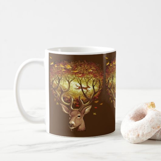 Majestueuze herfst koffiemok (Met donut)