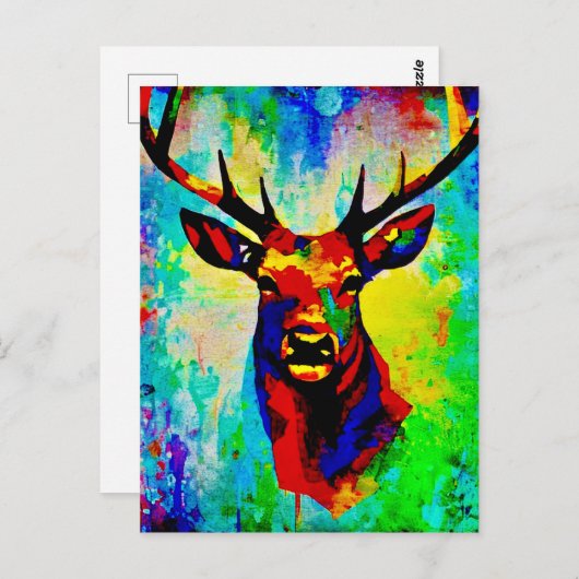 majestueuze hert - Proud stag Briefkaart (Voorkant / Achterkant)