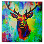 majestueuze hert - Proud stag Tegeltje (Voorkant)