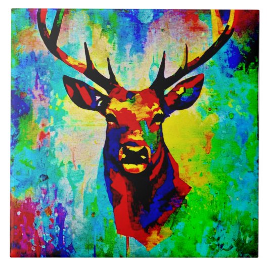 majestueuze hert - Proud stag Tegeltje (Voorkant)