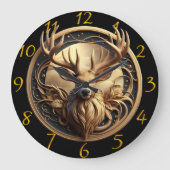 Majestueuze herten met hoorns grote klok (Voorkant)