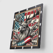 Majestueuze hertenvlag veer vierkante klok (Hoek)