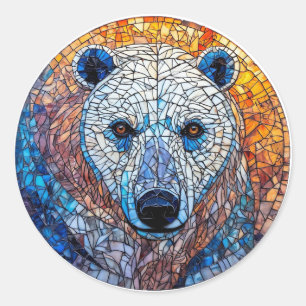 Majestueuze Ijsbeer Elegante Natuur Cadeau Ronde Sticker