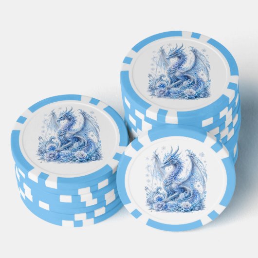 Majestueuze IJsdraak  Poker Chips (Opstapeling)