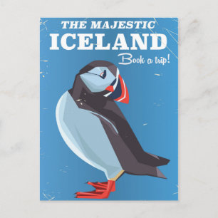 Majestueuze IJslandse Papegaaiduiker vintage reisp Briefkaart