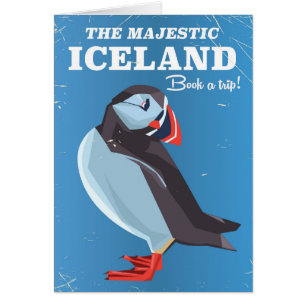Majestueuze IJslandse Puffin vintage reisposter
