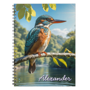 Majestueuze IJsvogel, Wilde Vogel Natuur Schildera Notitieboek