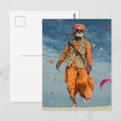 Majestueuze Indian Elder Kite Vliegen op het stran Briefkaart (Voorkant / Achterkant)