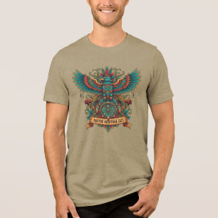 Majestueuze Inheemse Erfgoed Tribale Adelaar Cultu Tri-Blend Shirt