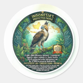 Majestueuze Javaanse Havikarend Kunst - Zeldzame I Ronde Sticker