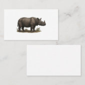 Majestueuze Javaanse Neushoorn Kunst - Zeldzame In Visitekaartje (Voorkant / Achterkant)
