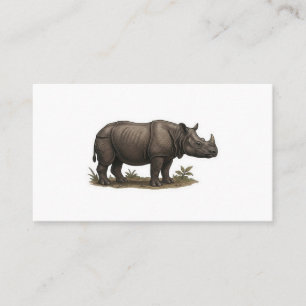 Majestueuze Javaanse Neushoorn Kunst - Zeldzame In Visitekaartje