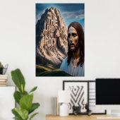 Majestueuze Jezus: Bewaker van de Berg Poster (Thuiskantoor)