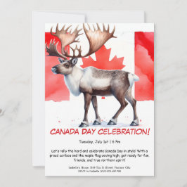 Majestueuze Kariboe & Canadese Vlag | Canada Dag Kaart