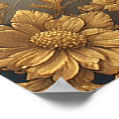 Majestueuze kat met bloemengouden details poster (Hoek)