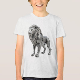 Majestueuze Keltische Zilveren Leeuw met Ingewikke Tri-Blend Shirt