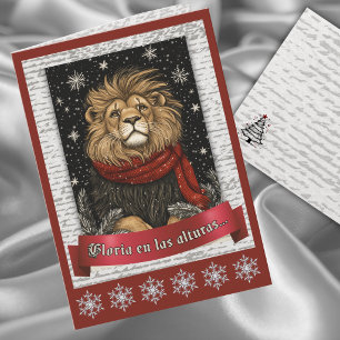 Majestueuze Kerstleeuw Feestdagen Kaart