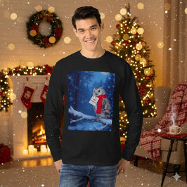 Majestueuze Kerstuil Sneeuwige Winter T-Shirt