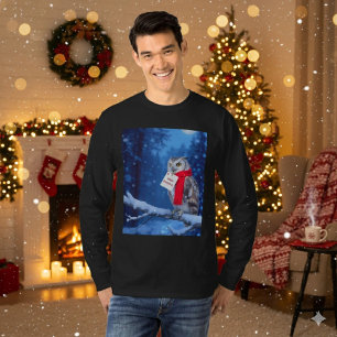Majestueuze Kerstuil Sneeuwige Winter T-Shirt