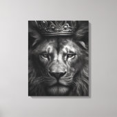 Majestueuze King Kroon Leeuw Stretched Canvas Prin (Voorkant)