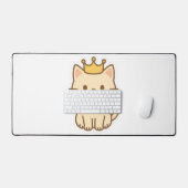 Majestueuze knuffelkat met een kroon bureaumat (Keyboard & Muis)