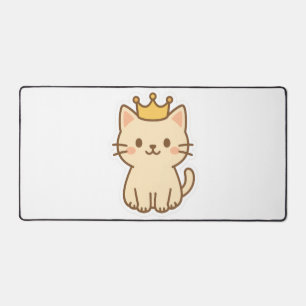 Majestueuze knuffelkat met een kroon bureaumat
