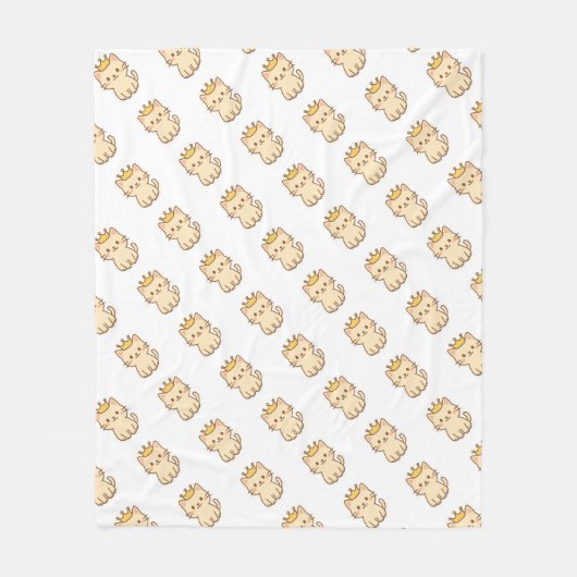 Majestueuze knuffelkat met een kroon fleece deken (Voorkant)