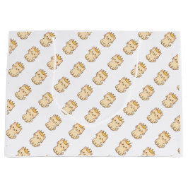 Majestueuze knuffelkat met een kroon groot cadeauzakje