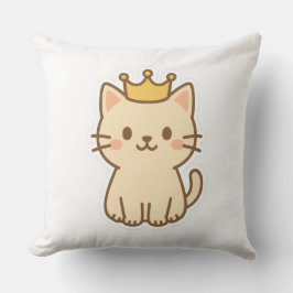 Majestueuze knuffelkat met een kroon kussen