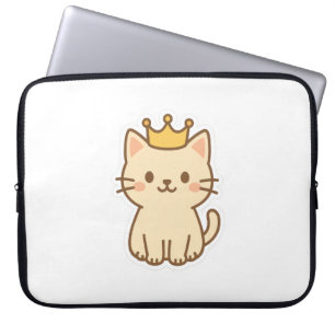 Majestueuze knuffelkat met een kroon laptop sleeve