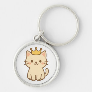 Majestueuze knuffelkat met een kroon sleutelhanger