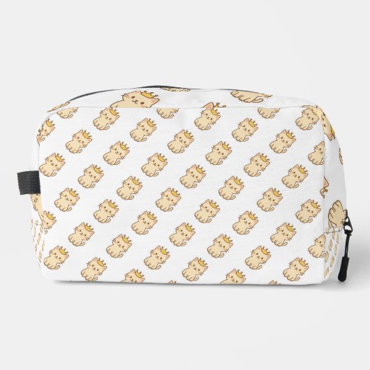 Majestueuze knuffelkat met een kroon toilettasje (Voorkant)