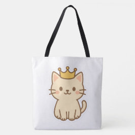 Majestueuze knuffelkat met een kroon tote bag