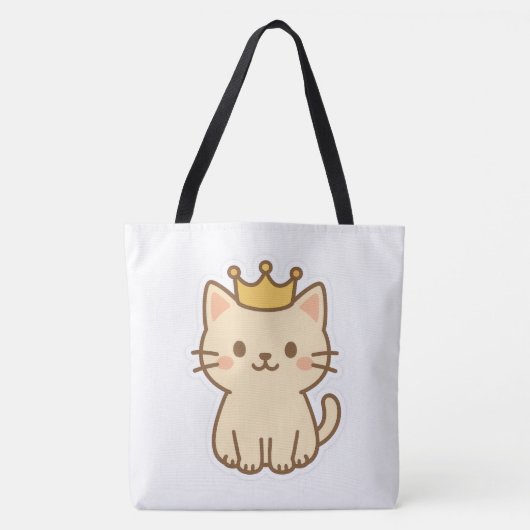Majestueuze knuffelkat met een kroon tote bag (Voorkant)