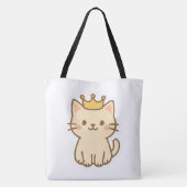 Majestueuze knuffelkat met een kroon tote bag (Achterkant)