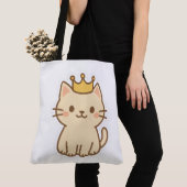 Majestueuze knuffelkat met een kroon tote bag (Dichtbij)