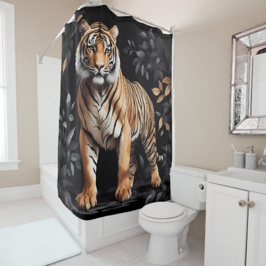 Majestueuze Koningstijger Douchegordijn (In situ)